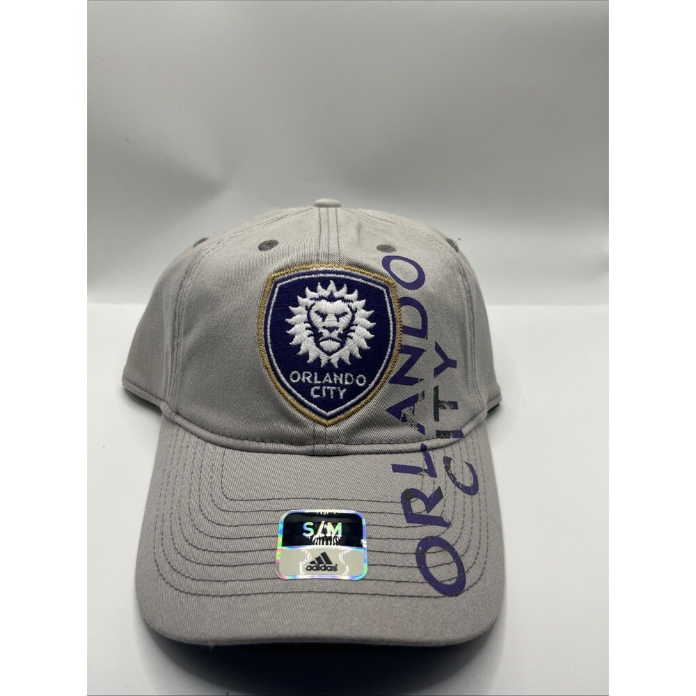 Orlando City Hat Men S-M Gray Purple Adidas MLS Stretch Fitted Cap New